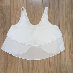 Cream Layered Crop Top TBD S